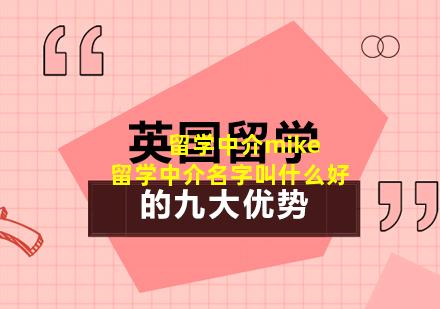 留学中介mike 留学中介名字叫什么好